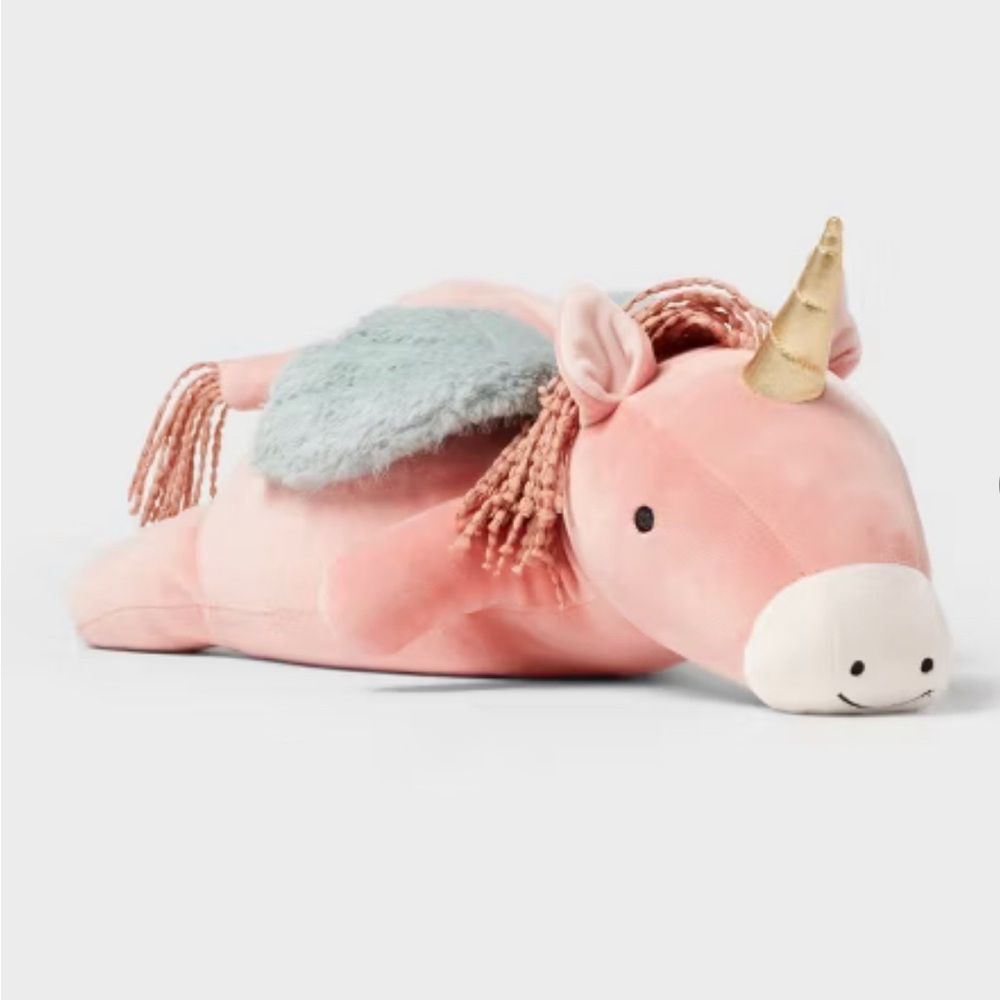 Pegasus Weighted Plush Kids' Throw Pillow Pink - Pillowfort™